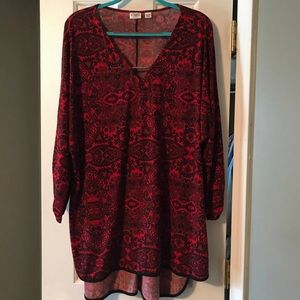 Red & black Cato top